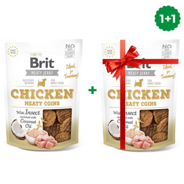 Brit Jerky Chicken Meaty Coins skanėstai šunims 1+1
