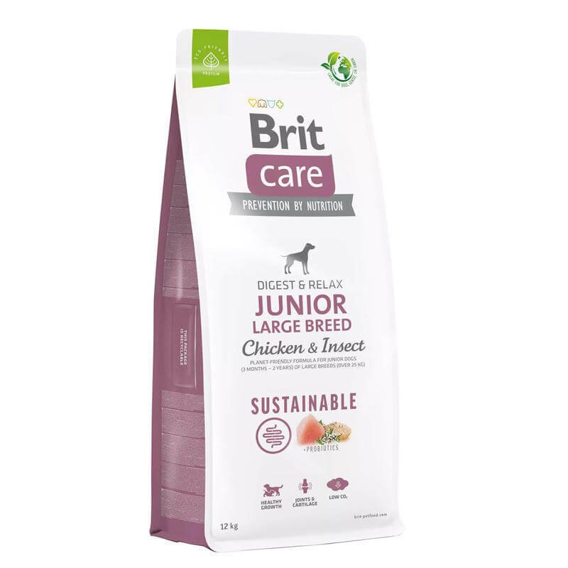 Brit Care Sustainable Junior Large Breed Chicken & Insect sausas maistas šunims