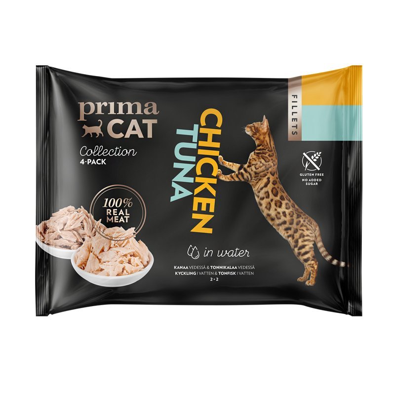 PrimaCat Multipack Chicken & Tuna in Water konservų rinkinys katėms - Dubenėliai