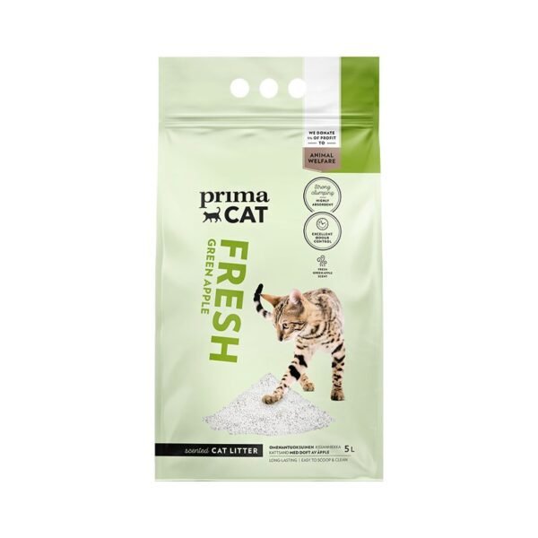 PrimaCat Fresh Green Apple bentonitinis kačių kraikas 5L - Aprašymas