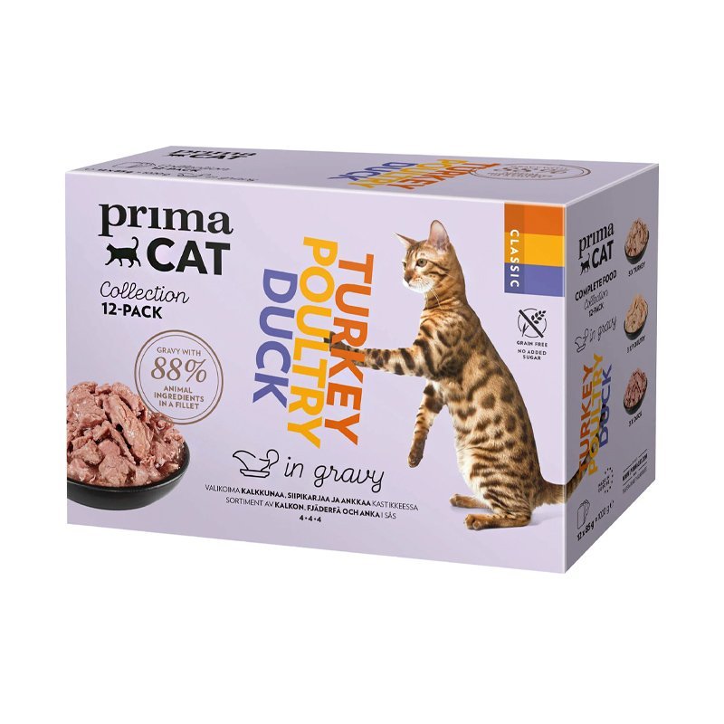PrimaCat Classic Multipack Poultry Mix konservų padaže rinkinys katėms - Skoniai