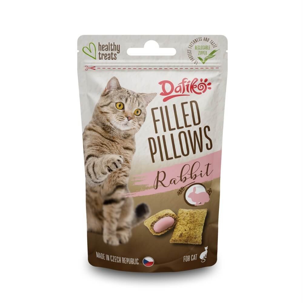 Dafiko Filled Pillows Rabbit skanėstai katėms 40 g
