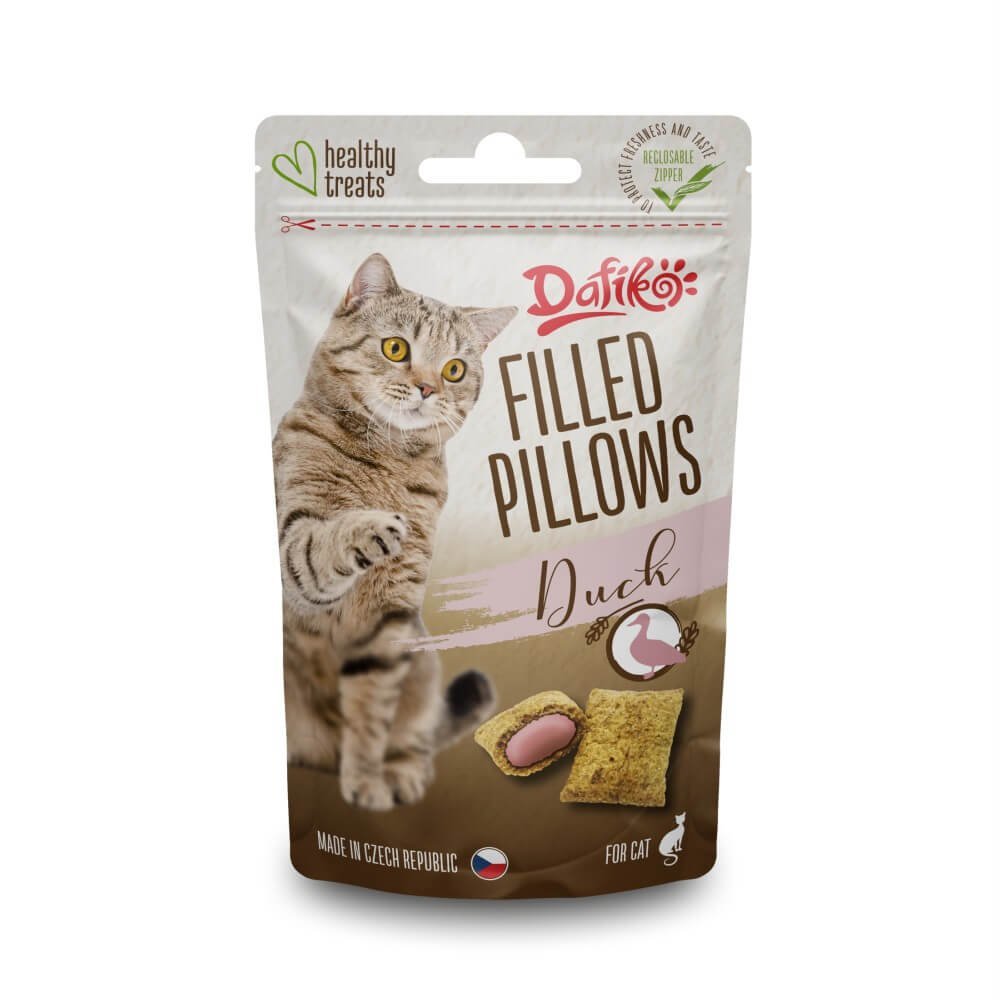 Dafiko Filled Pillows Duck skanėstai katėms 40 g