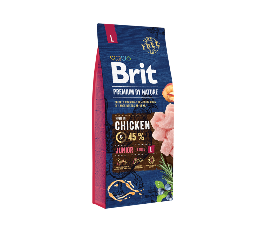 Brit Premium by Nature Junior L sausas maistas šunims