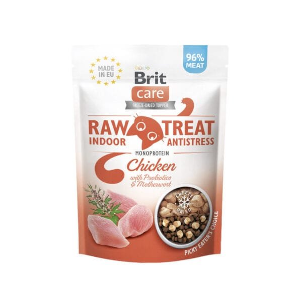 Brit Care Indoor Antistress šaltyje išdžiovinti skanėstai katėms 40 g