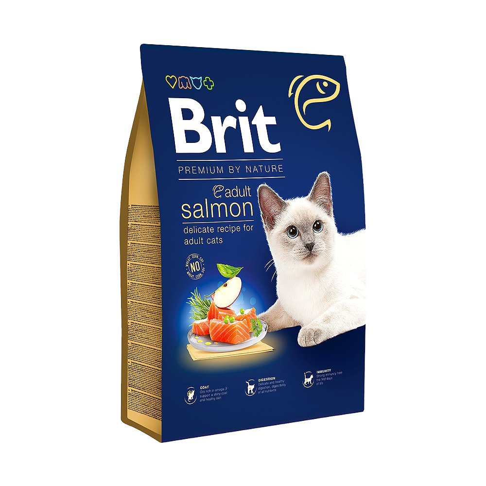 Brit Premium by Nature Adult Salmon sausas maistas katėms