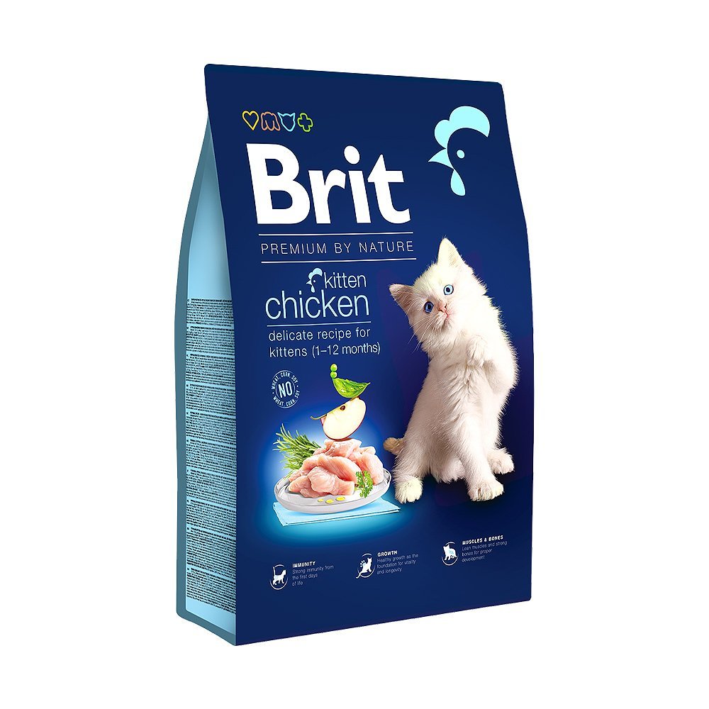 Brit Premium by Nature Kitten Chicken sausas maistas kačiukams
