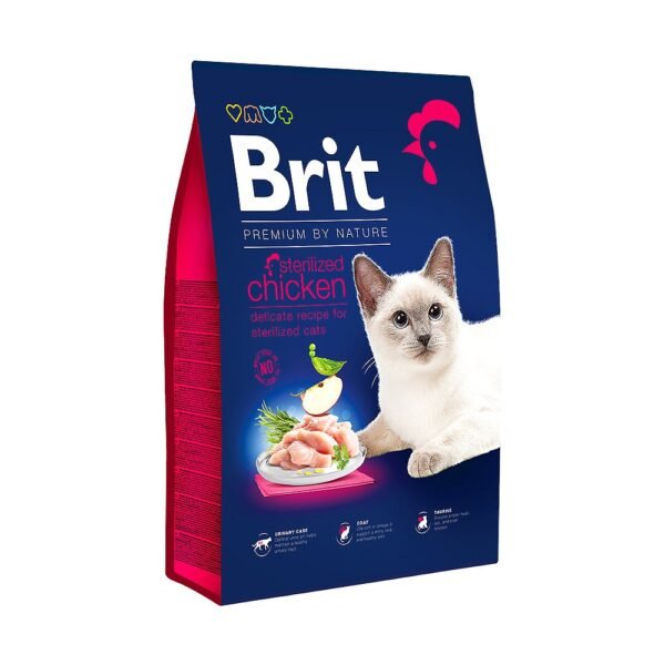 Brit Premium by Nature Sterilized Chicken sausas maistas katėms