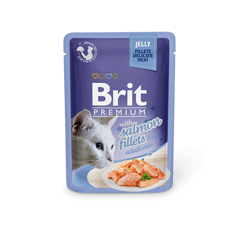 Brit Premium Delicate Salmon konservai katėms drebučiuose