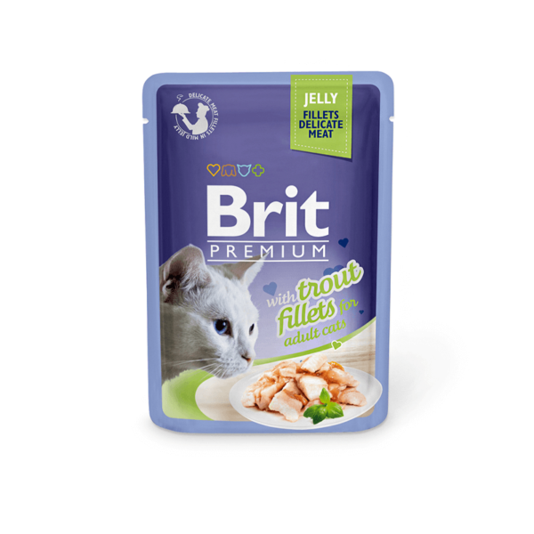 Brit Premium Delicate Trout konservai katėms drebučiuose