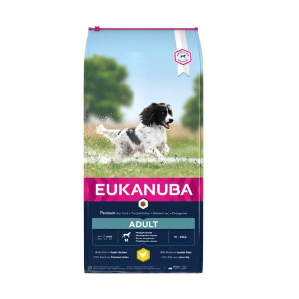 Eukanuba Adult Medium Breed Chicken sausas maistas šunims