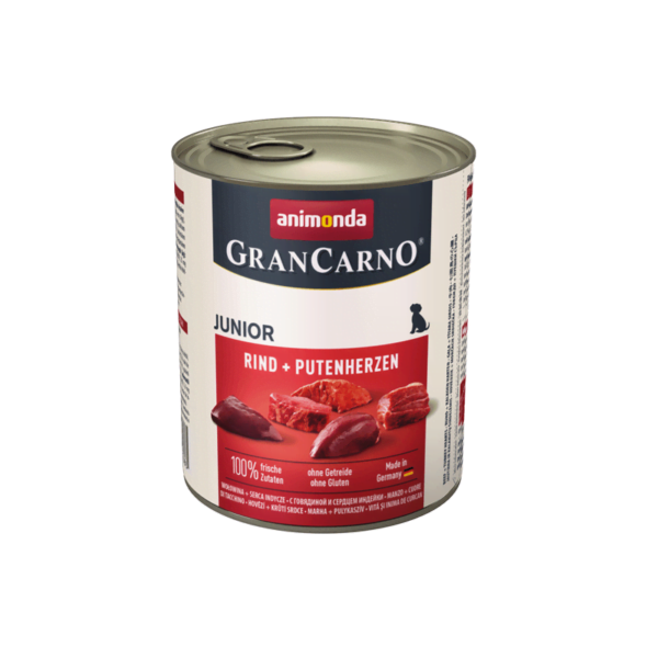 Animonda Grancarno Junior veise- ja kalkunisüdamikonserv 800 g