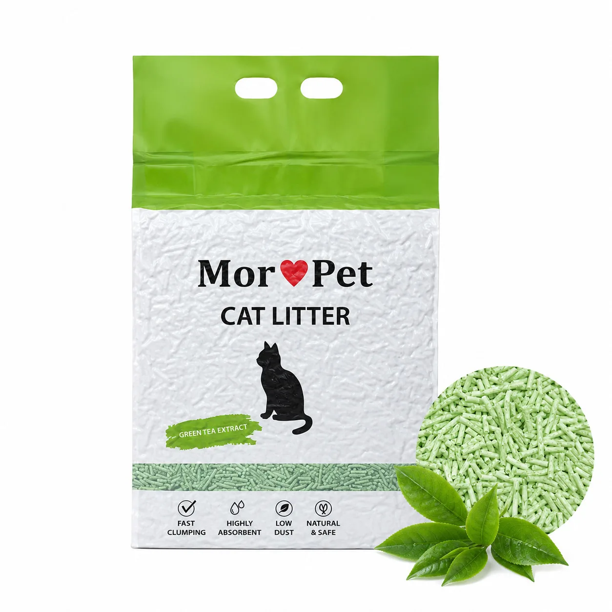 MorPet Tofu kačių kraikas, Žaliosios arbatos kvapo