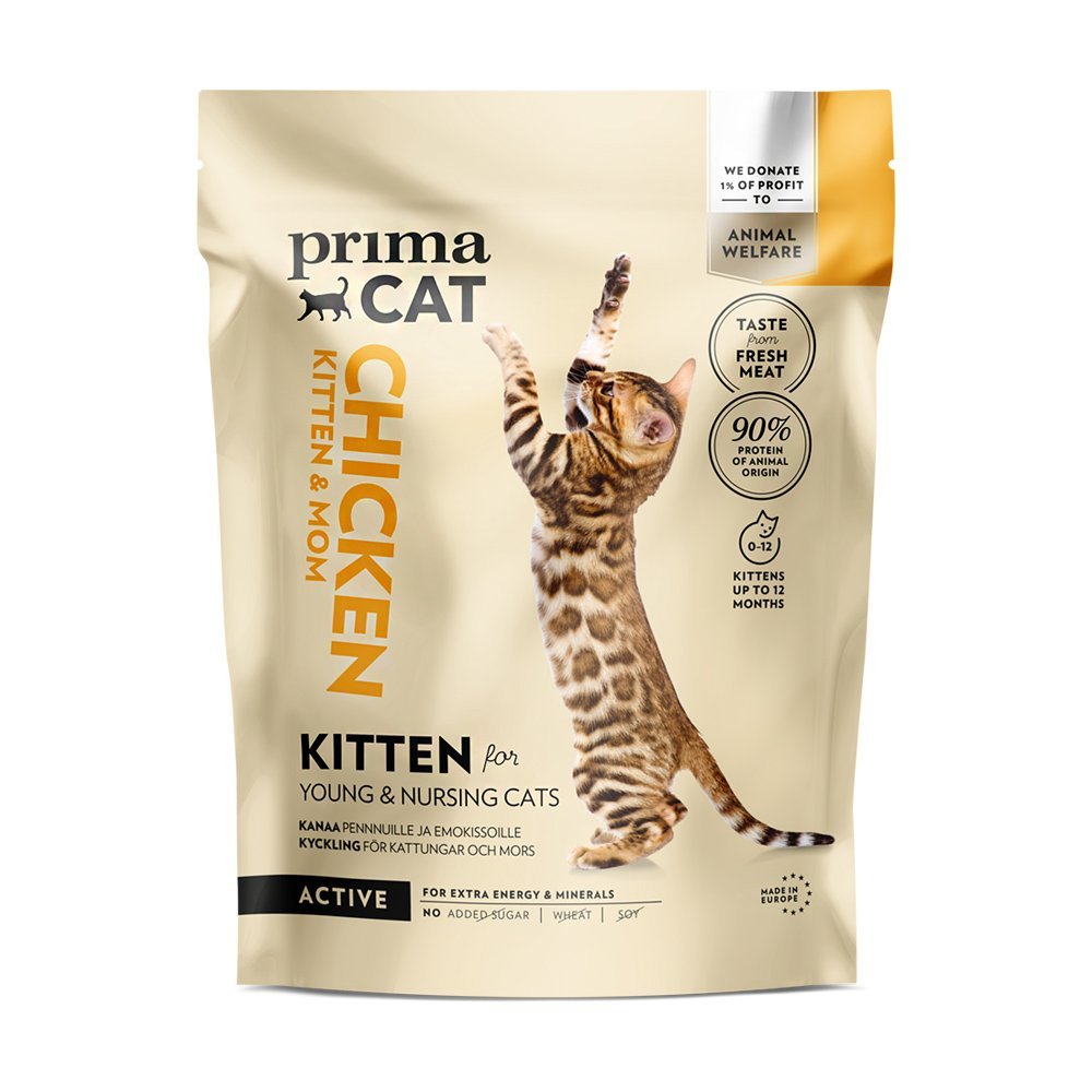 PrimaCat Chicken Kitten & Mom sausas maistas - Ingredientai