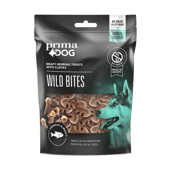 PrimaDog Wild Bites Herring with Cloves skanėstai šunims 100 g