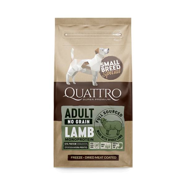Quattro Adult Small Breed Lamb sausas maistas šunims + DOVANA