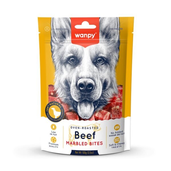 Wanpy Beef Marbled Bites skanėstai šunims 100 g - Kąsneliai