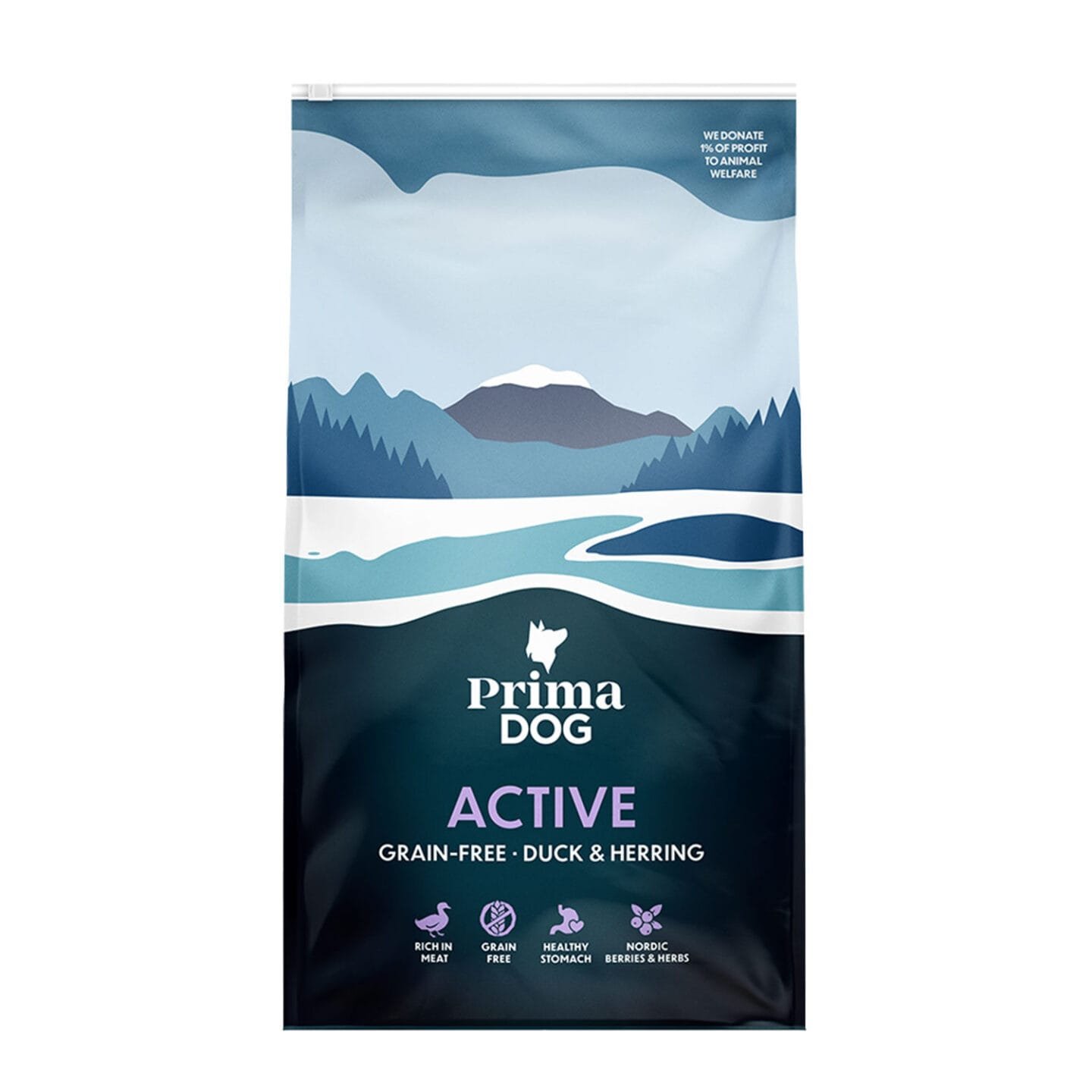 PrimaDog Active Adult Duck & Herring sausas maistas šunims 10 kg