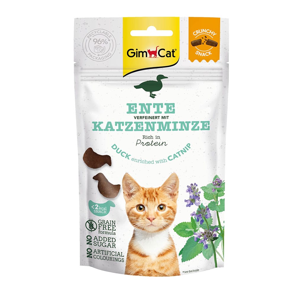 GimCat Adult Duck & Catnip traškūs skanėstai katėms 50 g