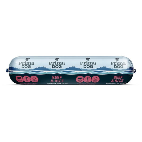 PrimaDog Beef & Rice dešra šunims 800 g