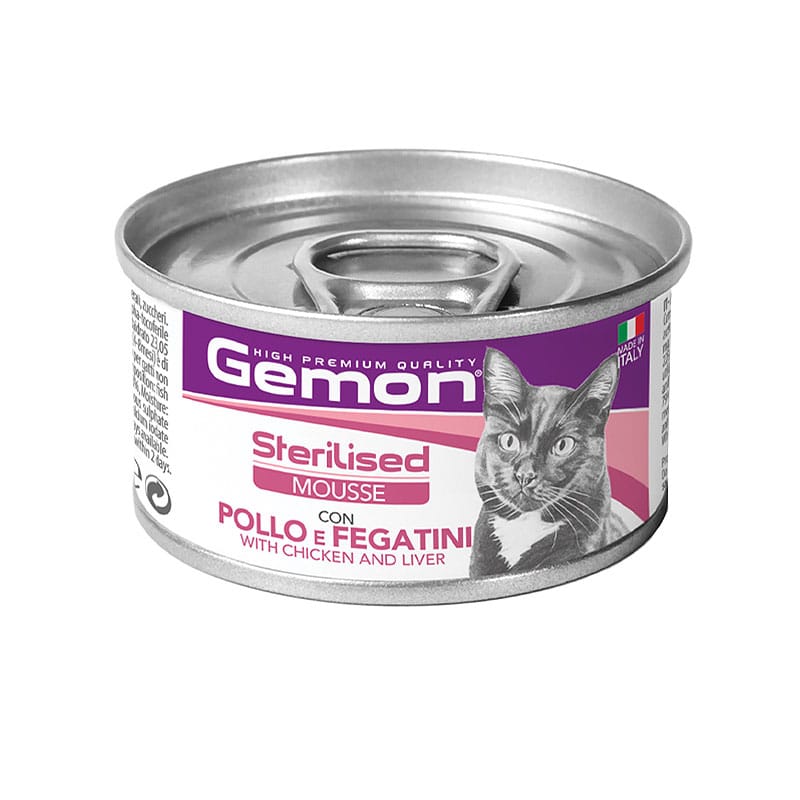 Gemon Adult Sterilized Chicken & Liver Mousse putėsiai katėms 85 g