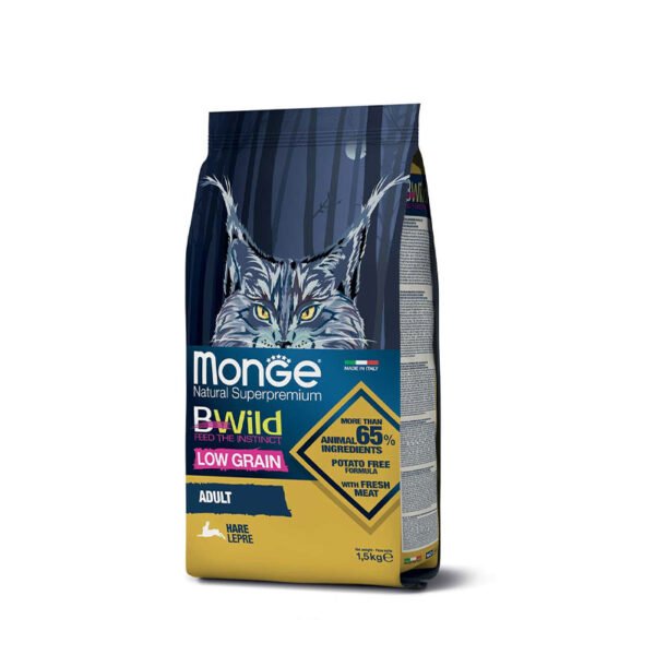 Monge BWild Adult Hare kasside kuivtoit 1,5 kg