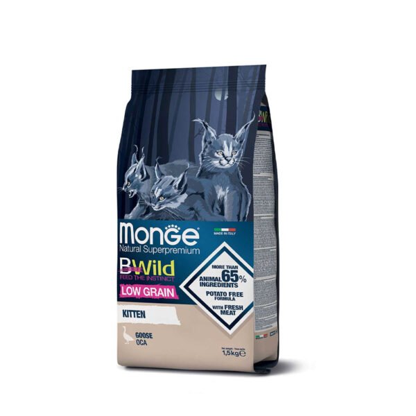 Monge BWild Kitten Goose kuivtoit kassipoegadele 1,5 kg