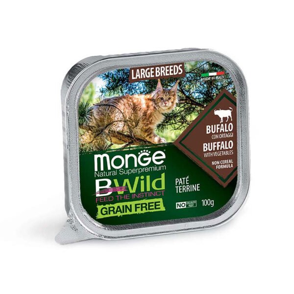 Monge BWild All Life Stages Large Breed Buffalo koos köögiviljadega teraviljavaba kassipasteet