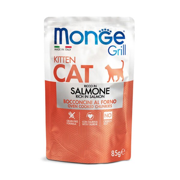 Monge Grill Kitten Salmon Kaķu barība bez graudaugiem mērcē