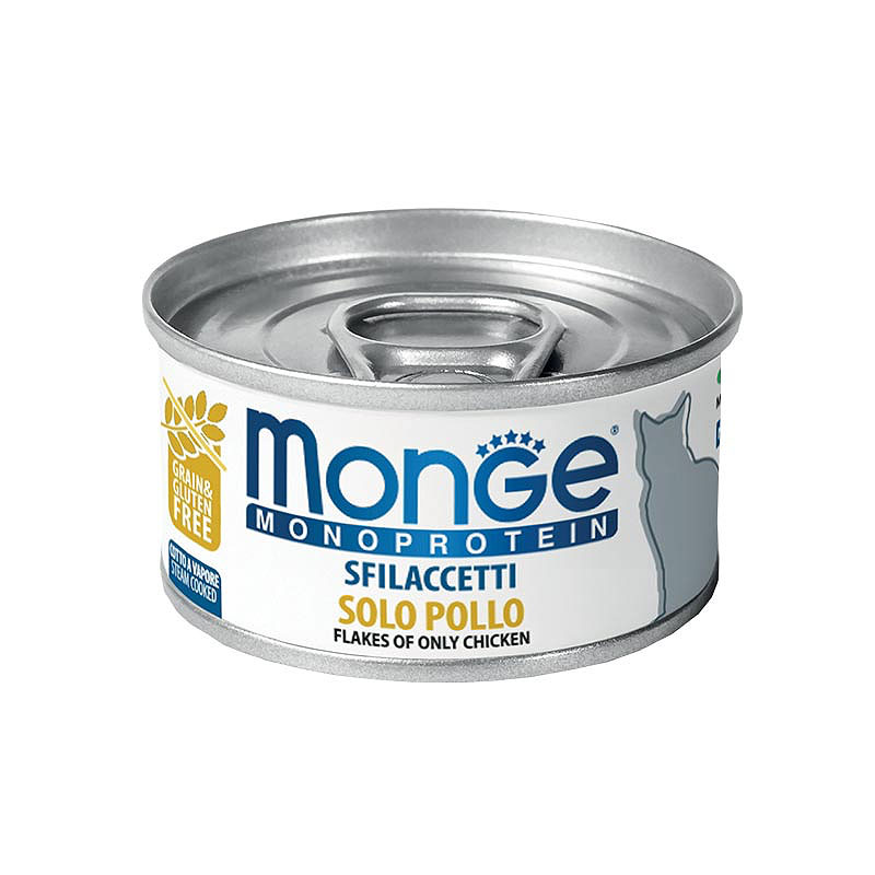 Monge Monoprotein Adult Chicken bez graudaugiem konservēta kaķu barība mērcē