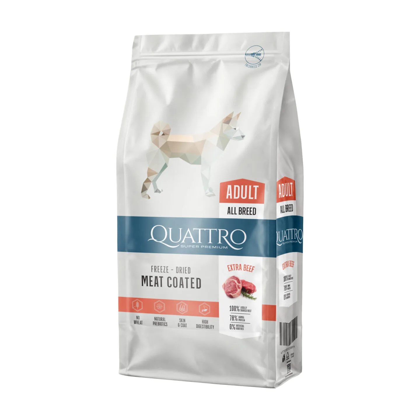 Quattro Adult All Breed Beef sausas maistas šunims