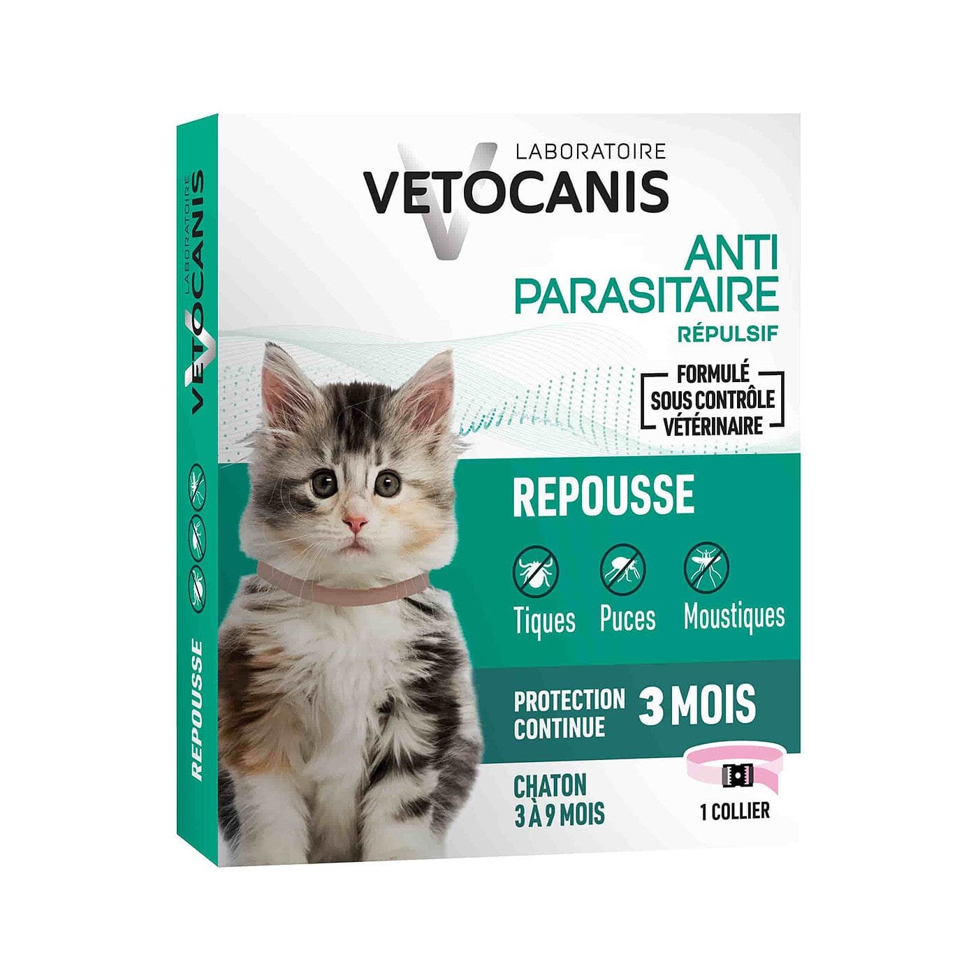 Vetocanis puugivastane kaelarihm kassipoegadele