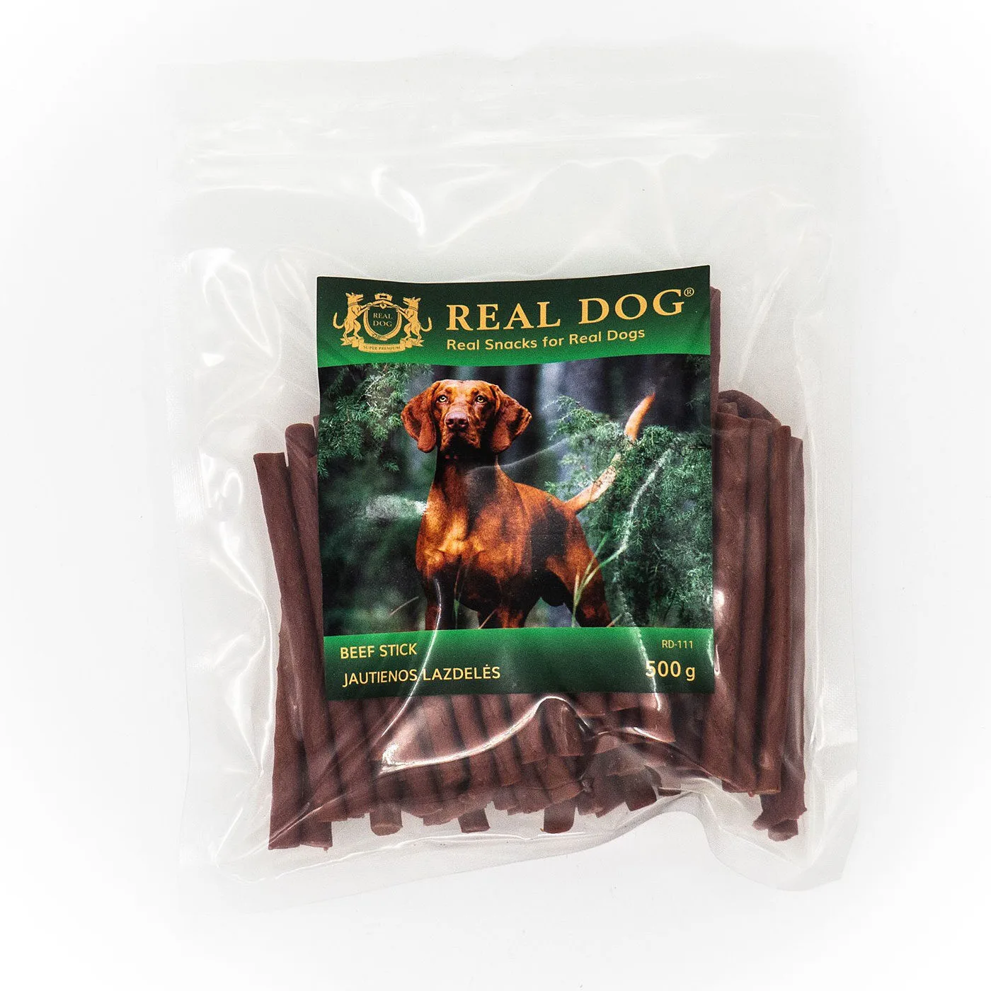 Real Dog skanėstai šunims, jautienos lazdelės, 500 g