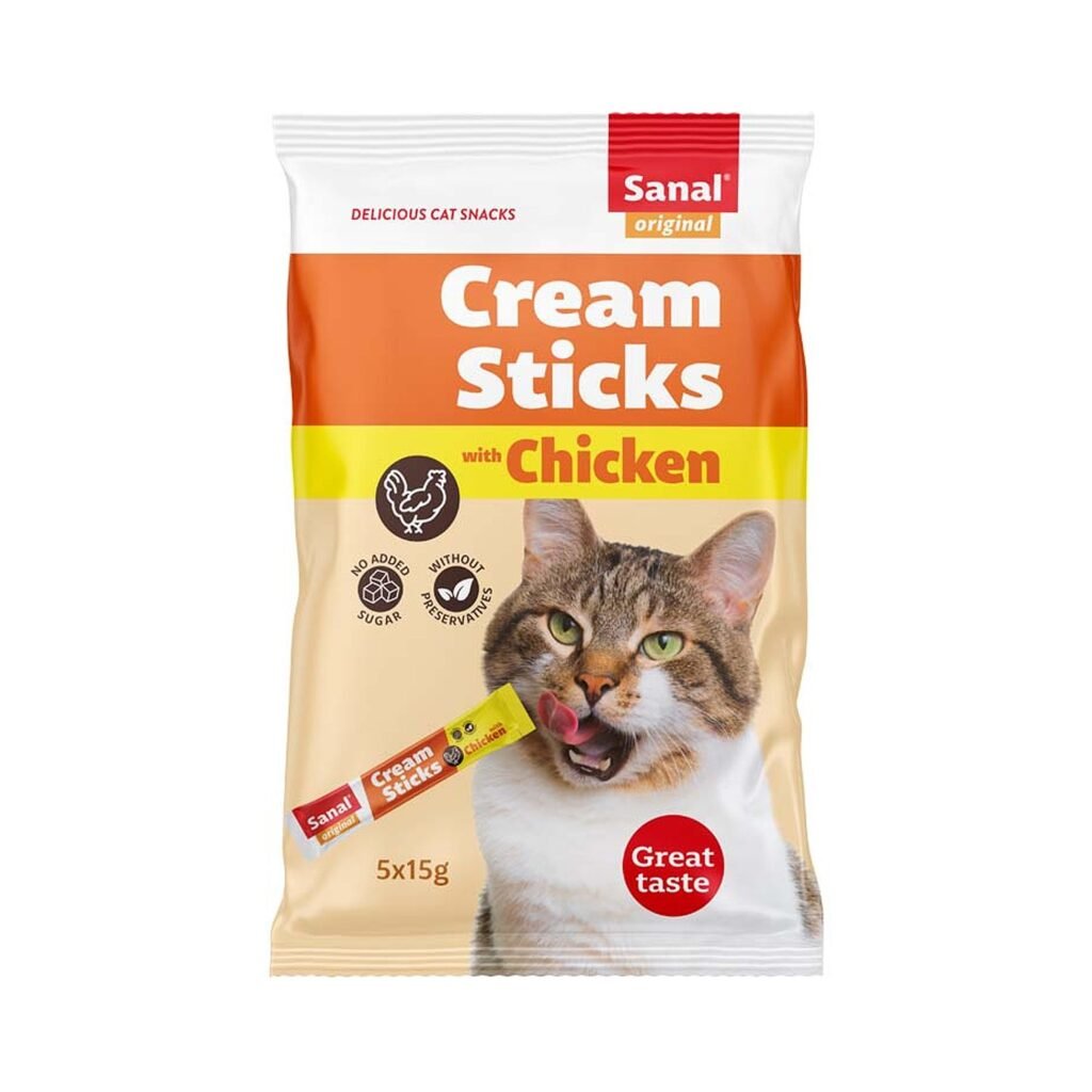 Sanal Cream Sticks Chicken tyrelių skanėstai katėms 75 g