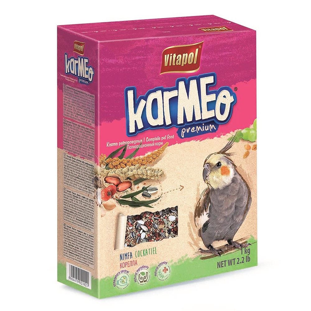 Vitapol Karmeo Premium lesalas paukščiams, skirtas nimfinėms papūgėlėms, 1 kg