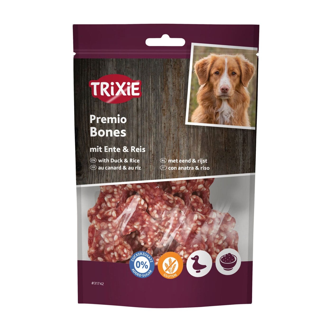 Trixie Premio kauliukai su antiena ir ryžiais, skanėstas šunims, 80 g