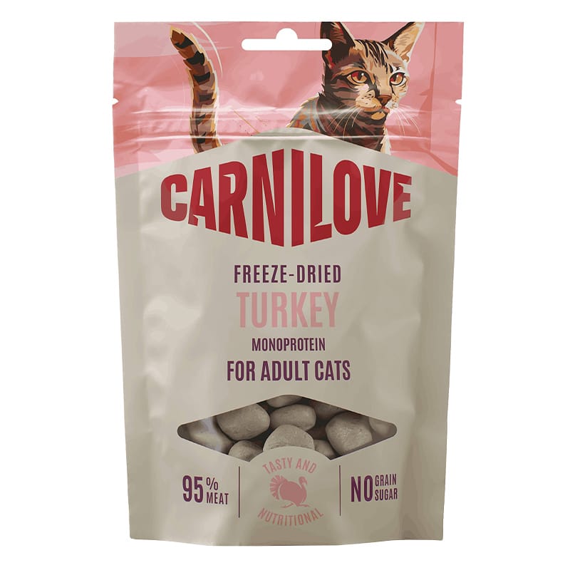 Carnilove Freeze dried Turkey šaltyje išdžiovinti skanėstai katėms 40 g