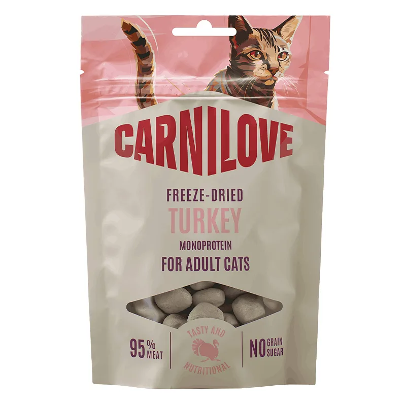 Carnilove Freeze dried Turkey šaltyje išdžiovinti skanėstai katėms 40 g