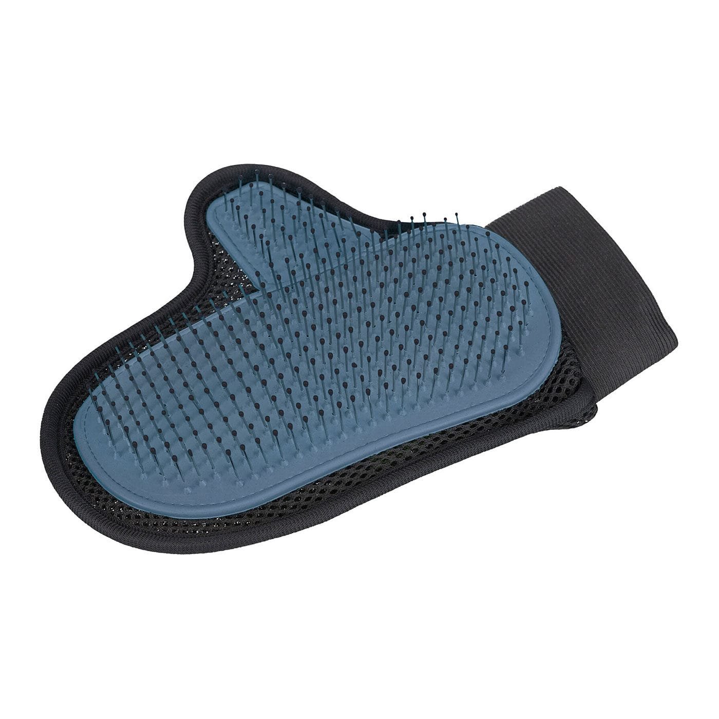 Trixie ovali šukavimo pirštinė augintiniams, juoda su mėlynu