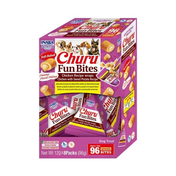 Churu Fun Bites Chicken Sweet Potato skanėstai šunims 96 g