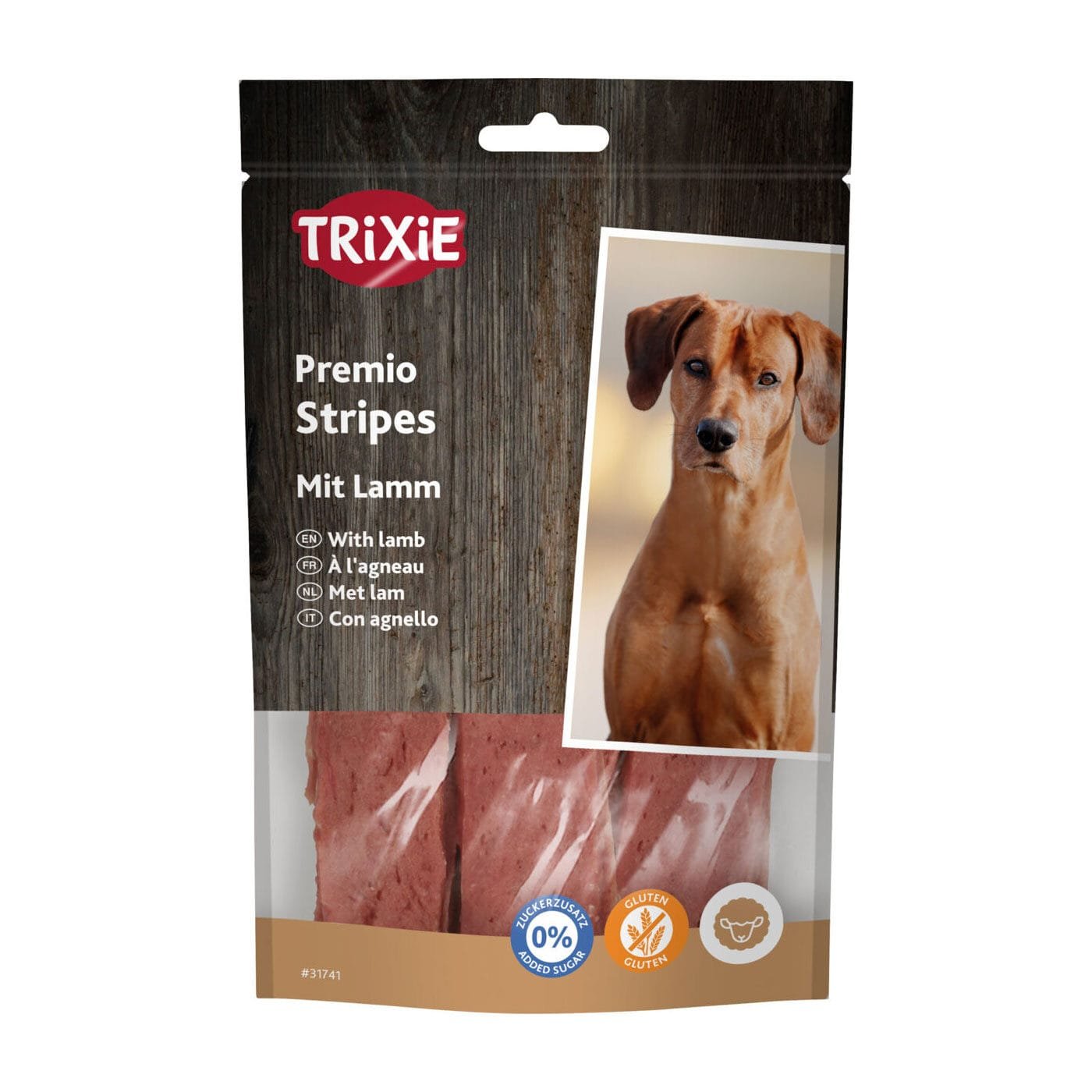 Trixie Premio minkštos ėrienos juostelės, skanėstas šunims, 100 g