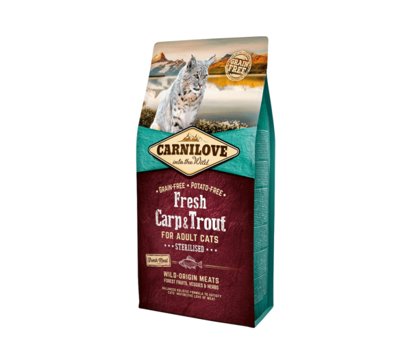 Carnilove Fresh Carp & Trout for Adult Cat Sterilised sausas maistas katėms