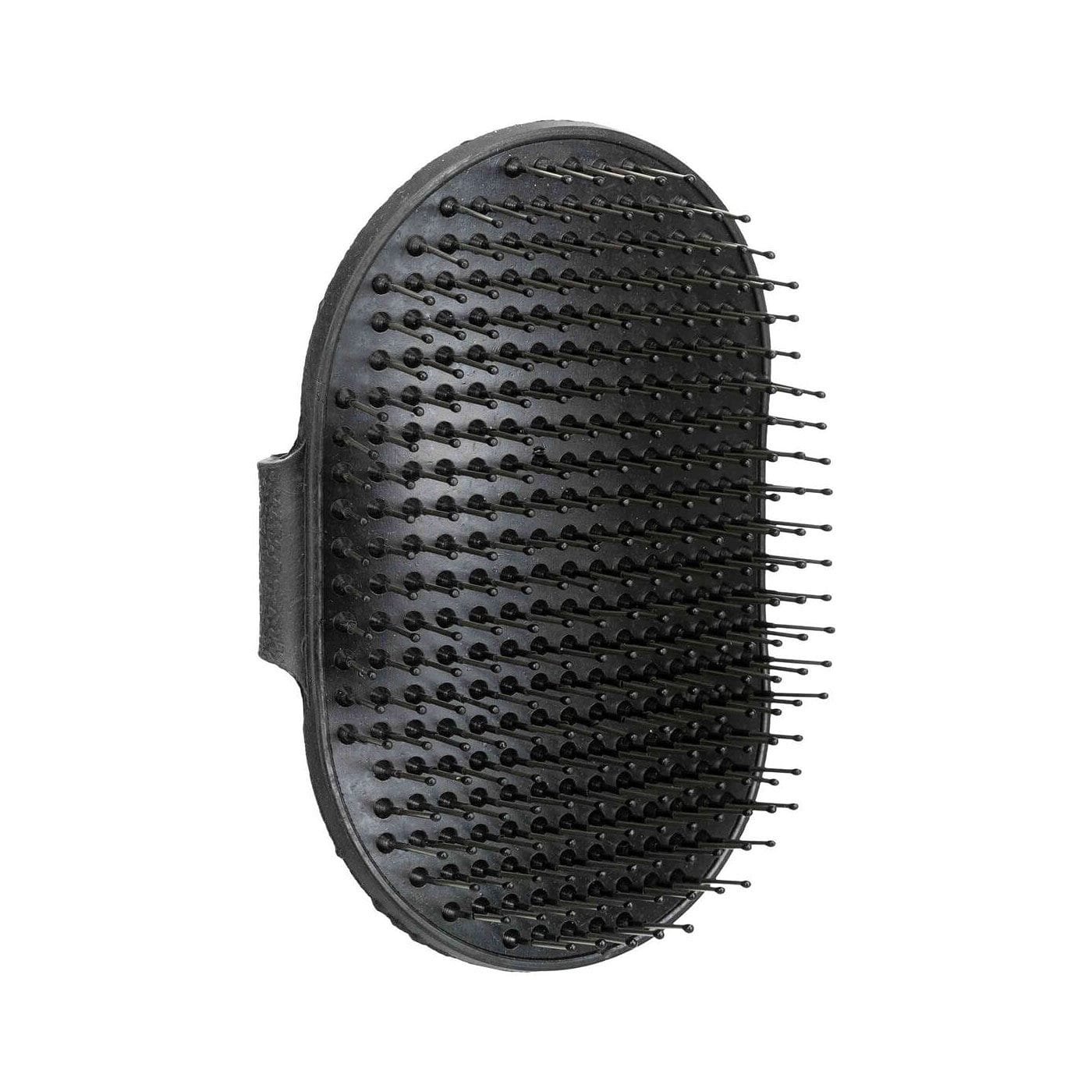 Trixie ovalus guminis šepetys šunims, su smailiais spygliukais, dedamas ant delno, juodas