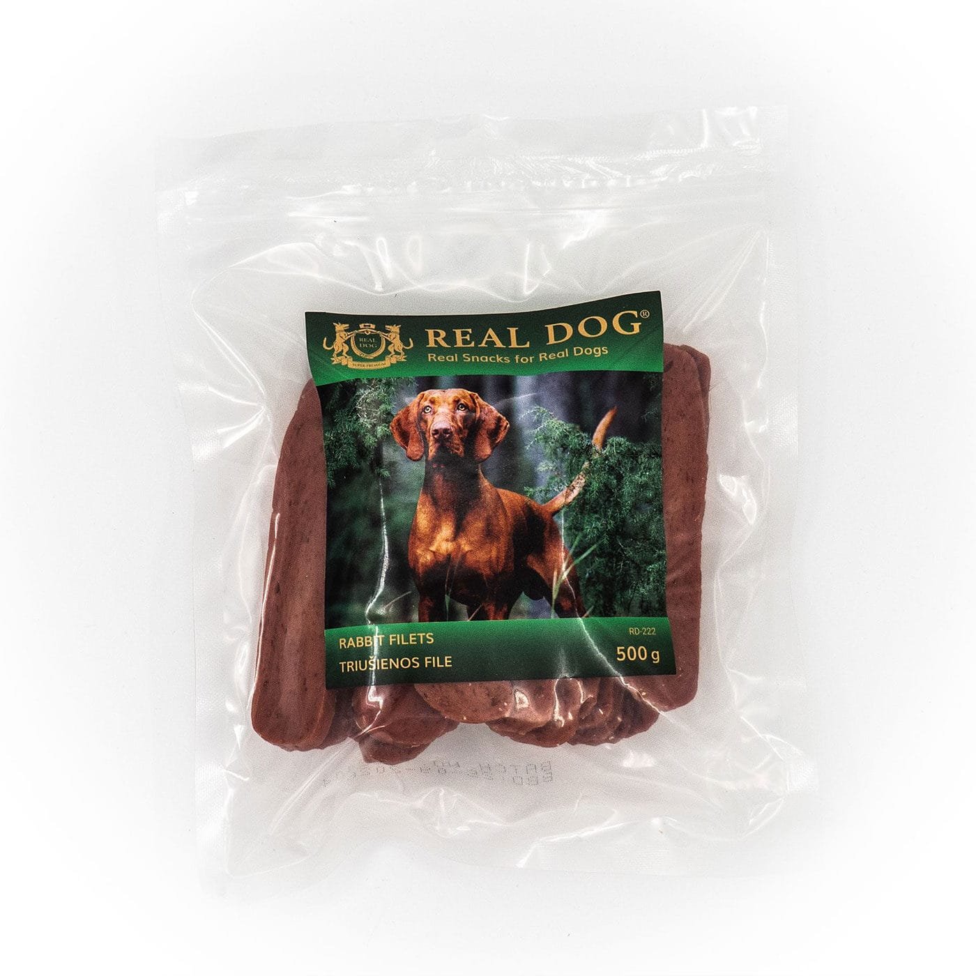 Real Dog skanėstai šunims, triušienos filė mėsa, 500 g