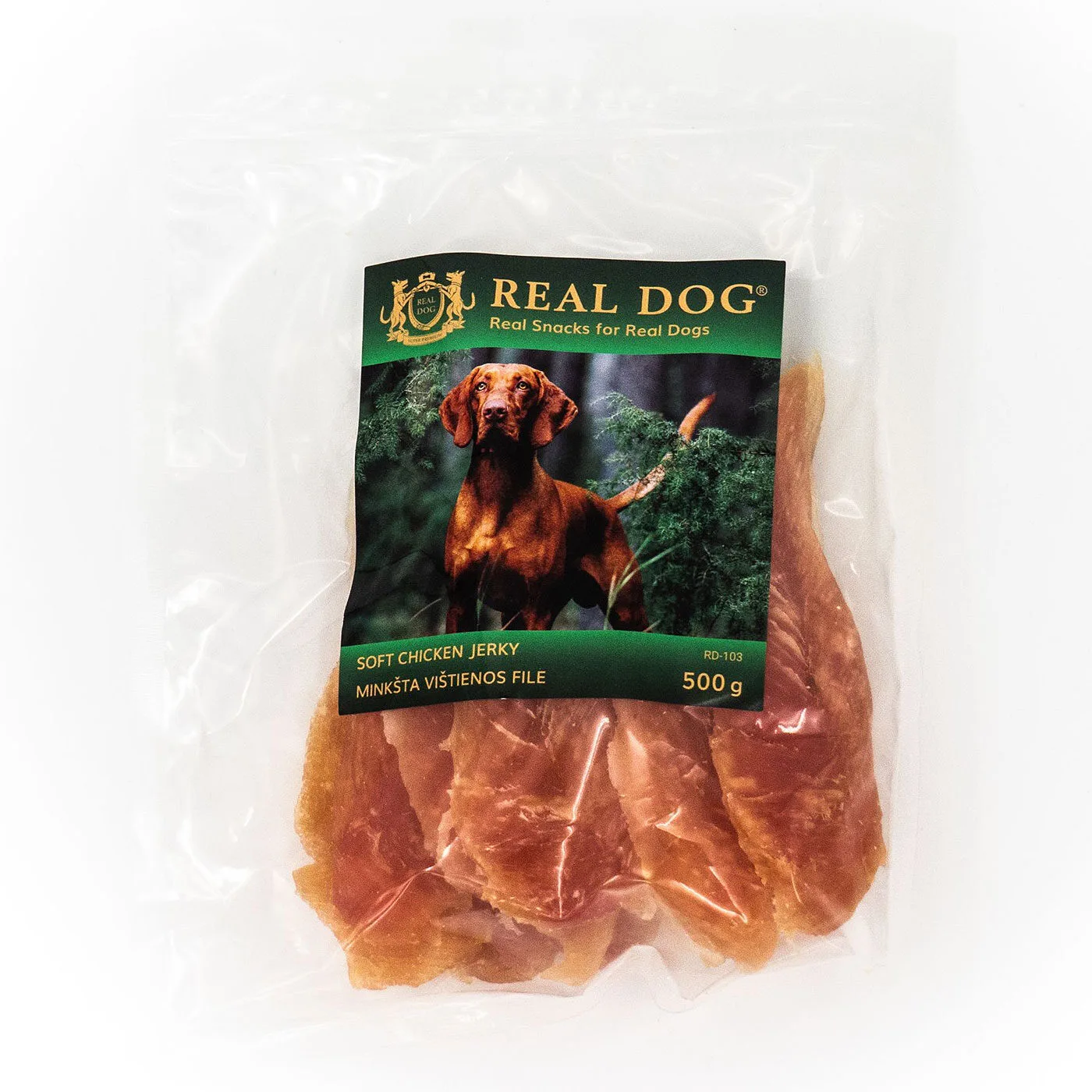 Real Dog skanėstai šunims, minkšta vištienos filė, 500 g