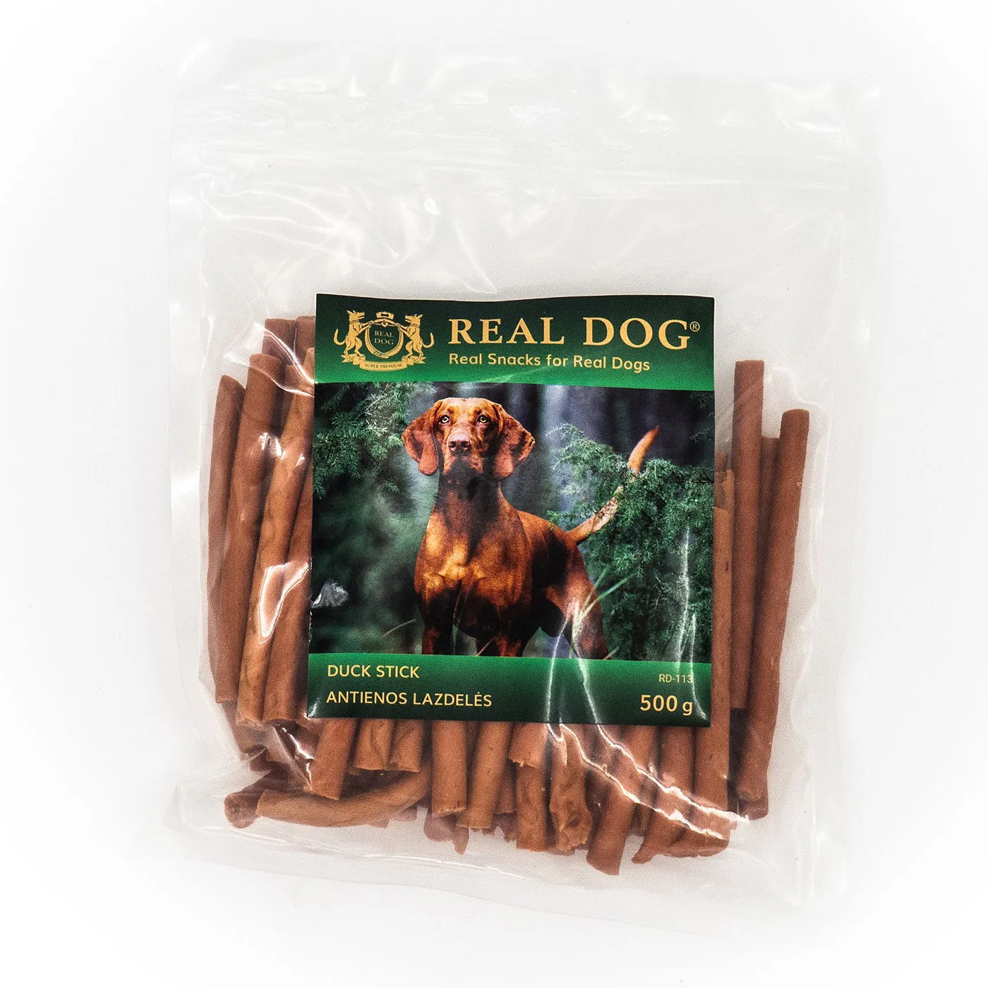 Real Dog skanėstai šunims, antienos lazdelės, 500 g
