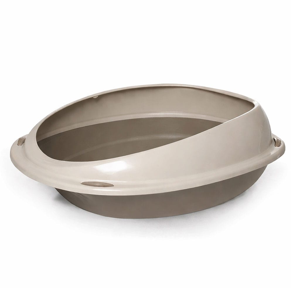 Record kačių tualetas su rėmu, rudas su šviesiai pilku