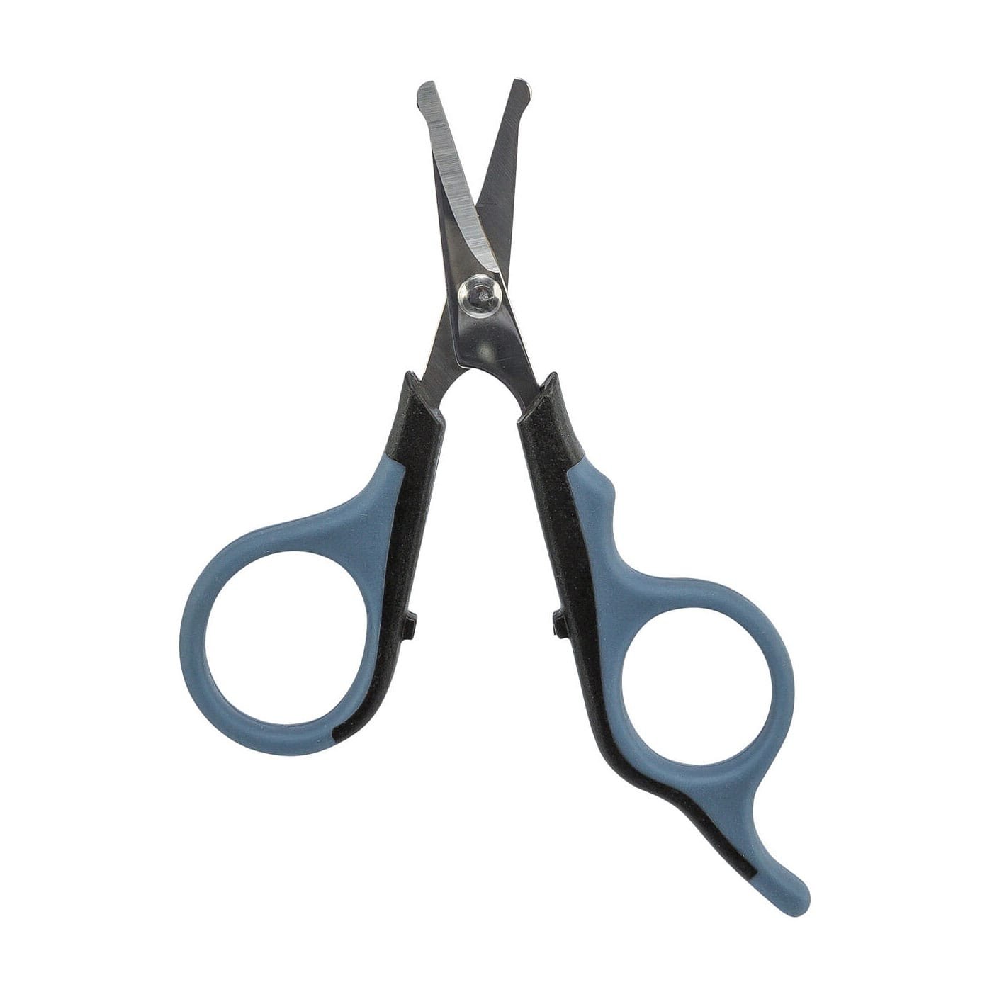 Trixie žirklės kailio kirpimui ir formavimui, skirtos galvai, snukiui ir letenoms, su nerūdijančio plieno ašmenimis, šunims, katėms ir kitiems smulkiems gyvūnams, mėlynos su juodu