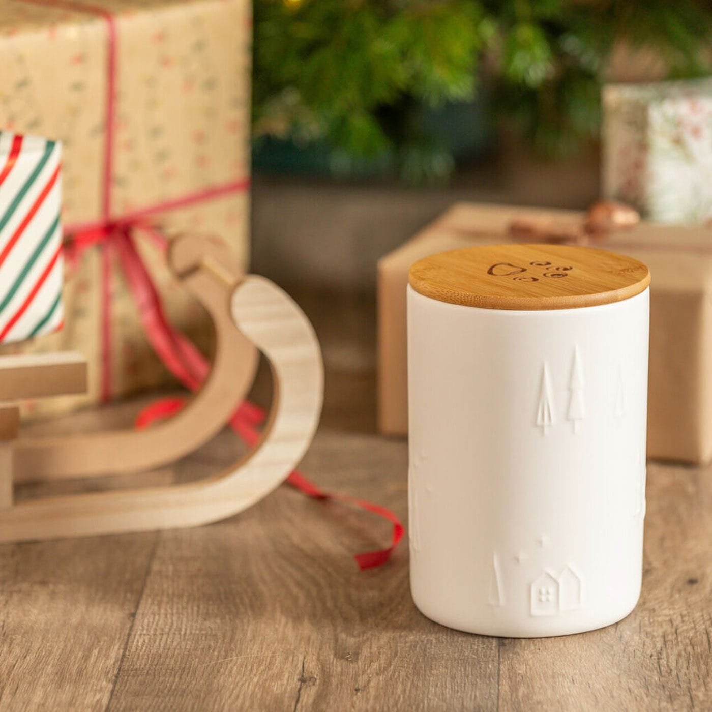 Trixie keramikinis skanėstų indas augintiniams, baltas su kalėdiniu dizainu