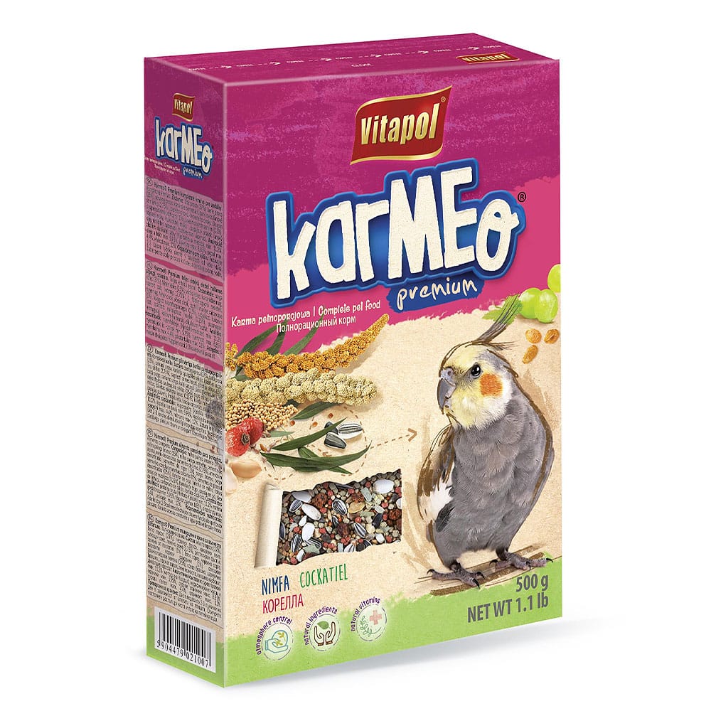 Vitapol Karmeo Premium lesalas paukščiams, skirtas nimfinėms papūgėlėms, 500 g